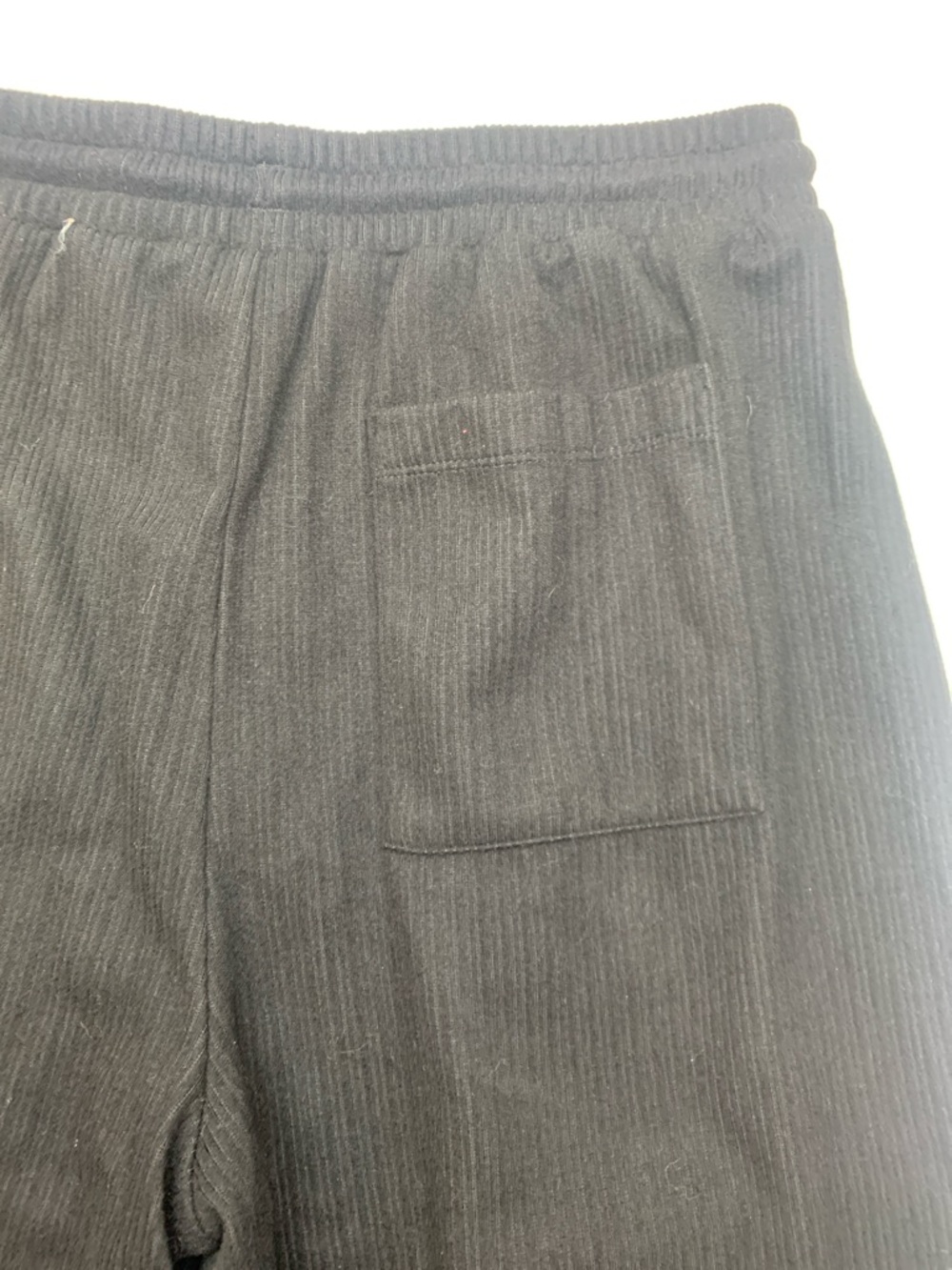 Halara size large new Black Wide-Leg Cargo Pants velour Ribbed casual relaxed - Picture 11 of 12